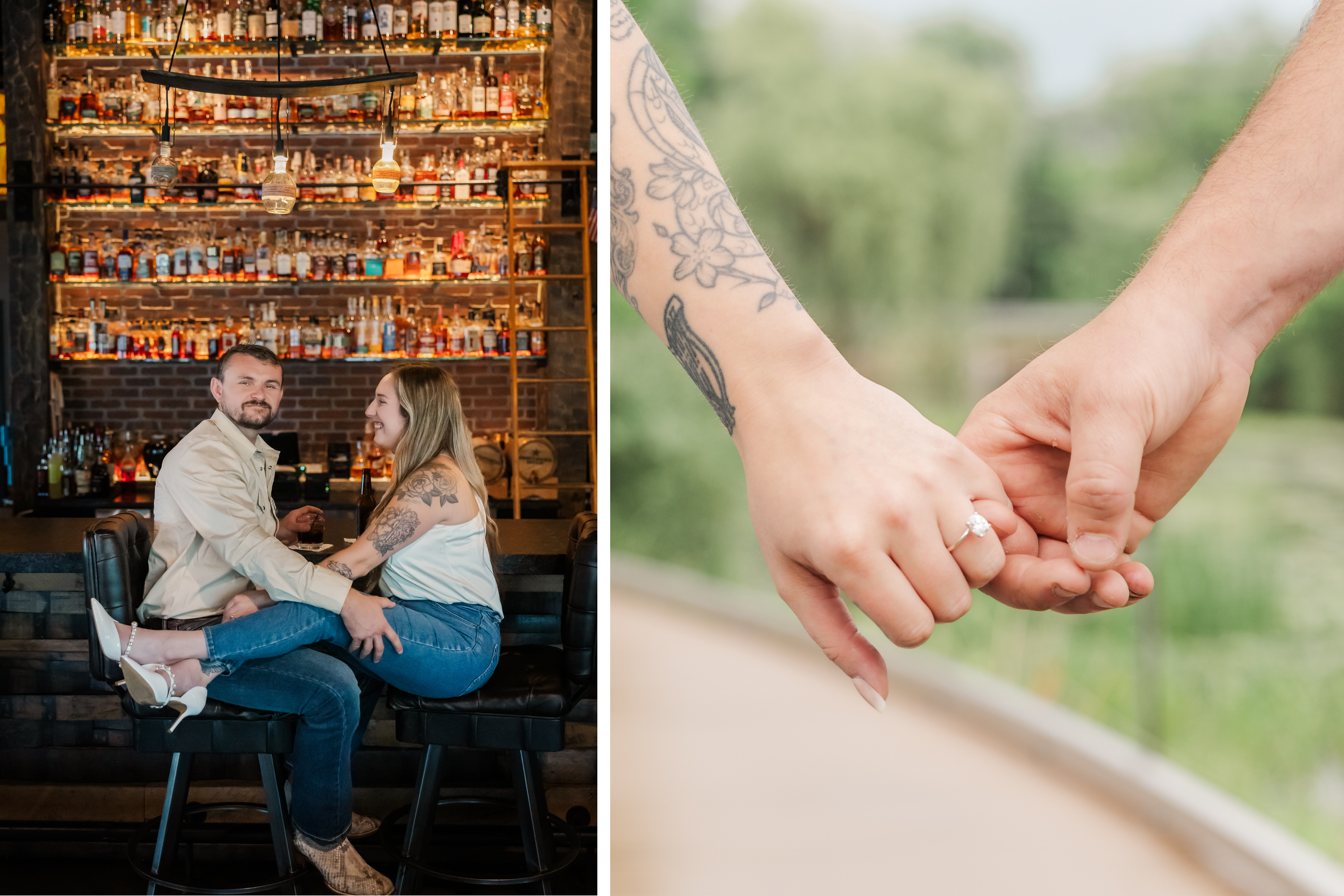 Engagement Photos in Milford's Central Park and Charlie's Still on Main. Harper Photography, Michigan Weddings